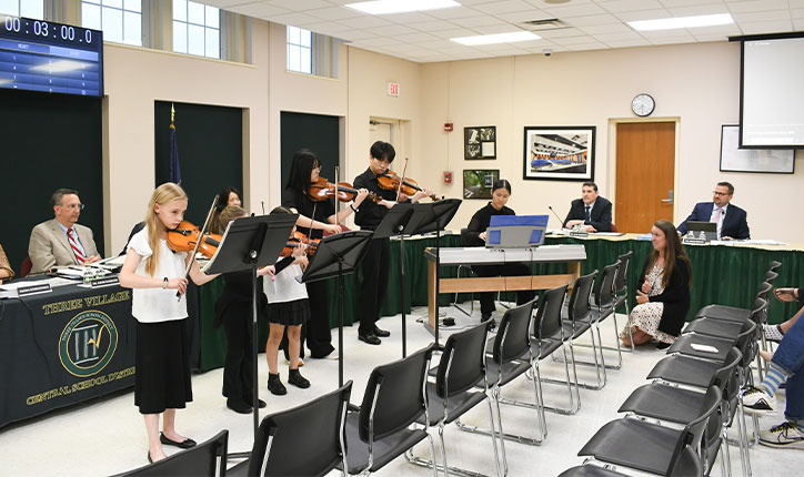 Three Village Student Musicians Honored at Board of Education Meeting